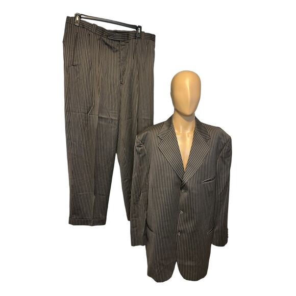Bespoke The King's Image Mens Sz 52 Pinstripe Suit & Pants by James Williams Jr. - Picture 11 of 11